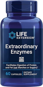 Life Extension Extraordinary Enzymes - Enzymes Blend Formula Digestion Supplement with Protease, Cellulase & Lipase For Digestive Health Support & Nutrient Absorption - Non-GMO – 60 Capsules in Pakistan