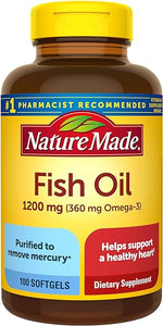 Nature Made Fish Oil 1200 mg Softgels, Omega 3 Supplements, for Healthy Heart Support, Omega 3 Supplement with 100 Softgels, 50 Day Supply in Pakistan