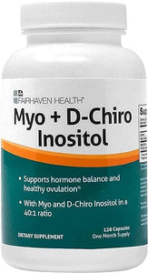 Fairhaven Health Myo-Inositol and D-Chiro Inositol Blend, 40:1 Ratio, Female Fertility Supplement for Regular Cycles, B8, 2000mg Myoinositol, 50mg D Chiro, 1 Month Supply in Pakistan