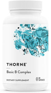 THORNE Basic B-Complex - Tissue-Ready Vitamin B Complex Supplement with Choline - Supports Cellular Energy Production, Brain Health & Red Blood Cell Formation - Gluten-Free, Dairy-Free - 60 Capsules in Pakistan