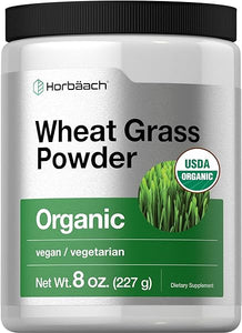 Organic Wheatgrass Powder | 8oz | Vegan, Raw, Non GMO & Gluten Free Wheat Grass Superfood Powder | by Horbaach in Pakistan