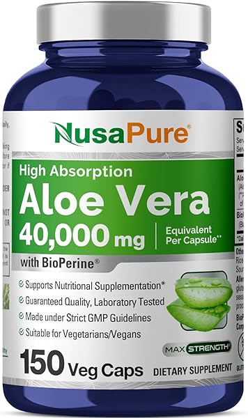 NusaPure Aloe Vera 40,000mg Per Veggie Caps - in Pakistan