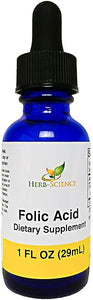 Liquid Vitamin B9 Folic Acid Supplements - VIT B Drops for Brain & Digestive Function, Liver Support - Gluten-Free, Non-GMO, Vegan - Nutritional Supplement for Adults - 1 fl. oz. in Pakistan
