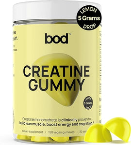 BOD Creatine Gummies 5g for Men & Women, 30 Servings, Chewables Creatine Monohydrate Gummies for Men and Women, Muscle Strength, Muscle Builder, Energy Boost, Pre-Workout Supplement, 150 Gummies in Pakistan