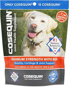 Nutramax Cosequin Joint Health Supplement for Dogs - With Glucosamine, Chondroitin, MSM, and Omega-3's, 60 Soft Chews in Pakistan