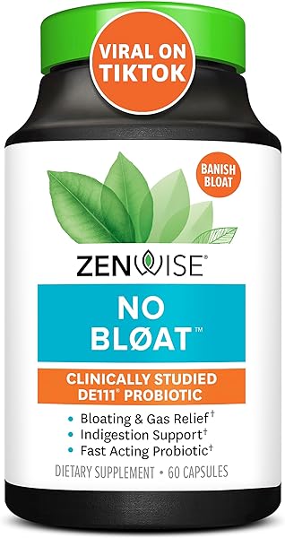 Zenwise NO BLØAT - Probiotics, Digestive Enzymes for Bloating and Gas Relief - Ginger, Dandelion, and Lactase to Improve Digestion - Vegan Water Retention Pills + Diuretic for Women & Men - 60 Count in Pakistan in Pakistan