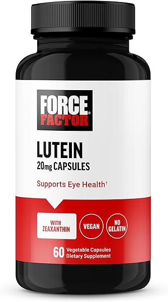 FORCE FACTOR Lutein and Zeaxanthin Supplements, Eye Vitamins with Lutein 20mg, Eye Health Supplements for Adults, Ingredients Backed by Science, Vegan, Gelatin Free, 60 Vegetable Capsules in Pakistan