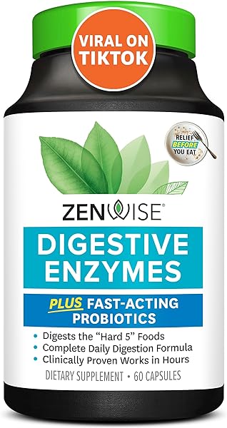 Zenwise Health Digestive Enzymes - Probiotic Multi Enzymes with Probiotics and Prebiotics for Digestive Health and Bloating Relief for Women and Men, Daily Enzymes for Gut and Digestion - 60 Count in Pakistan in Pakistan