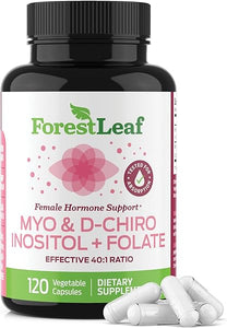 Myo-Inositol & D-Chiro Inositol Capsules w Folate - 40 1 Ratio 2000mg Myo and D-Chiro Inositol Supplement - PCOS Supplements for Fertility Support, Conception, Hormone Balance for Women in Pakistan