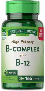 Nature's Truth Vitamin B Complex | Plus B12 | 165 Tablets | Vegetarian, Non-GMO & Gluten Free in Pakistan