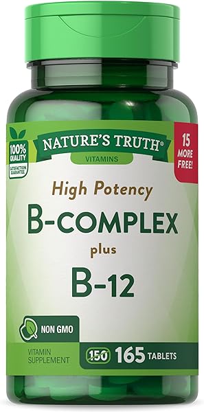 Nature's Truth Vitamin B Complex | Plus B12 | 165 Tablets | Vegetarian, Non-GMO & Gluten Free in Pakistan in Pakistan