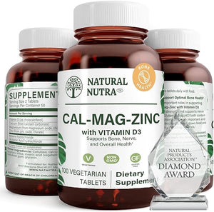 Natural Nutra Calcium Magnesium Zinc Supplement with Vitamin D3 for Bone Strength, Health Gluten Free and Sugar Free, Essential Mineral Complex (100 Count) in Pakistan