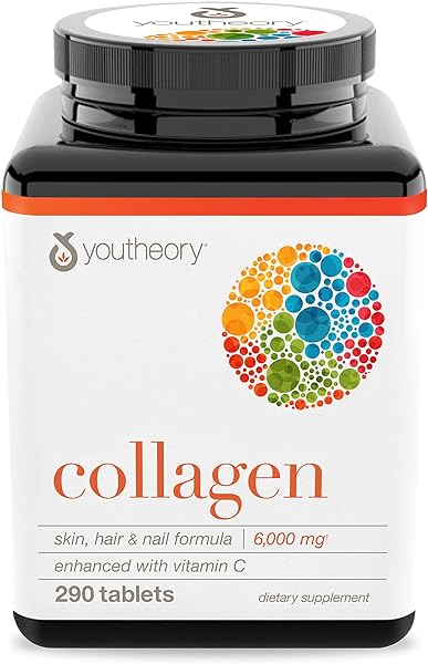 Youtheory Collagen with Vitamin C, Advanced Hydrolyzed Formula for Optimal Absorption, Skin, Hair, Nails and Joint Support, 290 Supplements in Pakistan