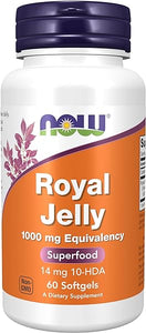 NOW Supplements, Royal Jelly 1000 mg with 10-HDA (Hydroxy-D-Decenoic Acid), 60 Softgels in Pakistan