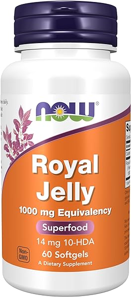 NOW Supplements, Royal Jelly 1000 mg with 10-HDA (Hydroxy-D-Decenoic Acid), 60 Softgels in Pakistan