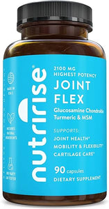 NutriRise Glucosamine Chondroitin Quercetin & MSM with Turmeric Curcumin 2100mg Triple Strength Joint Support Supplement for Women & Men with Boswellia & Bromelain, Gluten Free, Non GMO, 90 Count in Pakistan