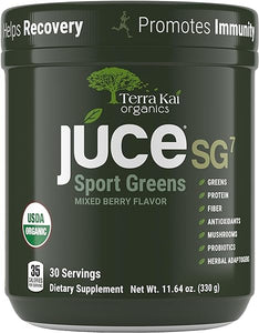 SG7 Sports Greens Organic Green Juice Powder | Powdered Superfood Protein | Antioxidants & Mushrooms | Probiotics for Gut Health | Mixed Berry Flavor | 30 Servings in Pakistan