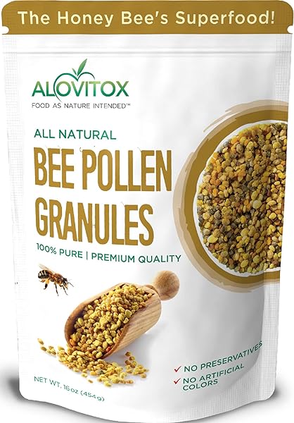 Alovitox Bee Pollen Granules 16 Oz | 100% Pure, Fresh Raw Bee Pollen | Superfood Packed Bee Pollen with Antioxidant, Protein, Vitamins & More | Nutritional Yeast & Gluten Free in Pakistan in Pakistan