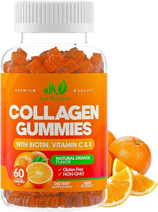 Collagen Peptides Gummies with Biotin, Vitamin C & E for Women & Men - Hair, Skin, Nails & Joints - Gluten-Free, Non-GMO - 60 Gummies in Pakistan
