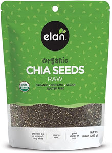 Elan Organic Chia Seeds, 8.8 oz, Natural Raw Black Chia Seeds, Plant-Based, Non-GMO, Vegan, Gluten-Free, Kosher, Gels Easily, Superfood in Pakistan
