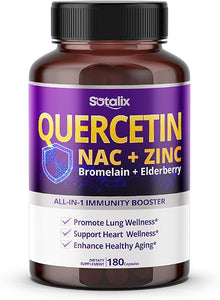 Premium Quercetin 98% High Purity 3970 mg with Bromelain, Zinc, Vitamin C, Vitamin D3 2000 IU, Elderberry - Cardiovascular Respiration Immune Support For Adult Kids - 180 day supply in Pakistan