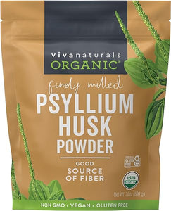 Viva Naturals Organic Psyllium Husk Powder, 24 oz - Finely Ground, Unflavored Plant Based Superfood - Good Source of Fiber for Gluten-Free Baking, Juices & Smoothies - Certified Vegan, Keto and Paleo in Pakistan