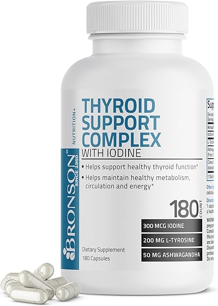 Thyroid Support Complex with Iodine - Healthy Thyroid Function, Immune System, Thyroid Hormone Levels - 180 Capsules in Pakistan