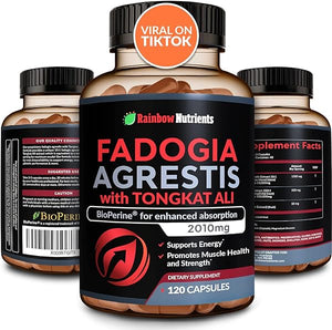 Fadogia Agrestis 15,000mg + Tongkat Ali 100,000mg + BioPerine® [Highest Purity] - Supports Stamina, Strength, Muscle Health & Recovery, Drive & Performance - Non-GMO & Made in USA - 120 capsules in Pakistan