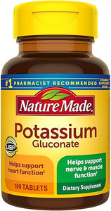 Nature Made Potassium Gluconate 550 mg, Dietary Supplement for Heart Health Support, 100 Tablets, 100 Day Supply in Pakistan