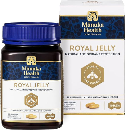Manuka Health Royal Jelly Capsules, 1000mg NET - 180 Count (3-Month Supply) - Traditional Anti Aging Supplement from New Zealand in Pakistan