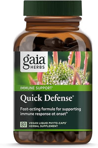 Gaia Herbs Quick Defense - Fast-Acting Immune Support Supplement for Use at Onset of Symptoms - with Echinacea, Black Elderberry, Ginger & Andrographis - 80 Vegan Liquid Phyto-Capsules (8-Day Supply) in Pakistan