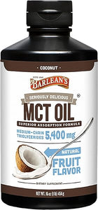 Barlean's MCT Oil Supplement, Coconut Flavored for Keto Coffee, Emulsified Creamy Liquid Syrup with 5,400mg Plant-Based MCT's to Support Energy, Focus and Wellness, 16 oz in Pakistan