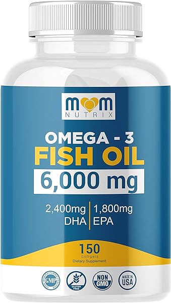 Omega 3 Fish Oil 6000 Mg with Maximum EPA DHA - Supports Brain, Liver, Heart & Immunity - Made in The USA - 150 Softgels in Pakistan