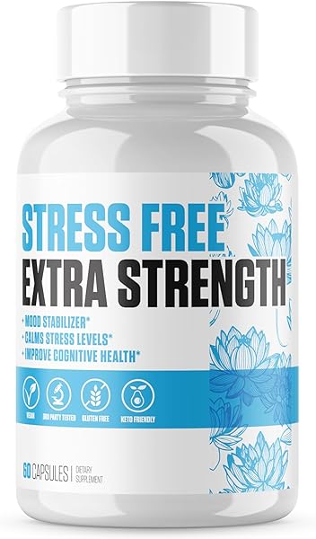 Stress Free Extra Strength | #1 Rated Stress & Mood Support Supplement for Men & Women | Boost Mood, Relieve Stress, Improve Cognitive Health w/Ashwagandha, 5-HTP, L-Theanine + More - 60 Pills in Pakistan in Pakistan