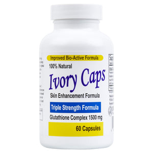 Ivory Caps - Maximum Potency 1500 mg Glutathione Skin Whitening Pills Complex, 60 Capsules