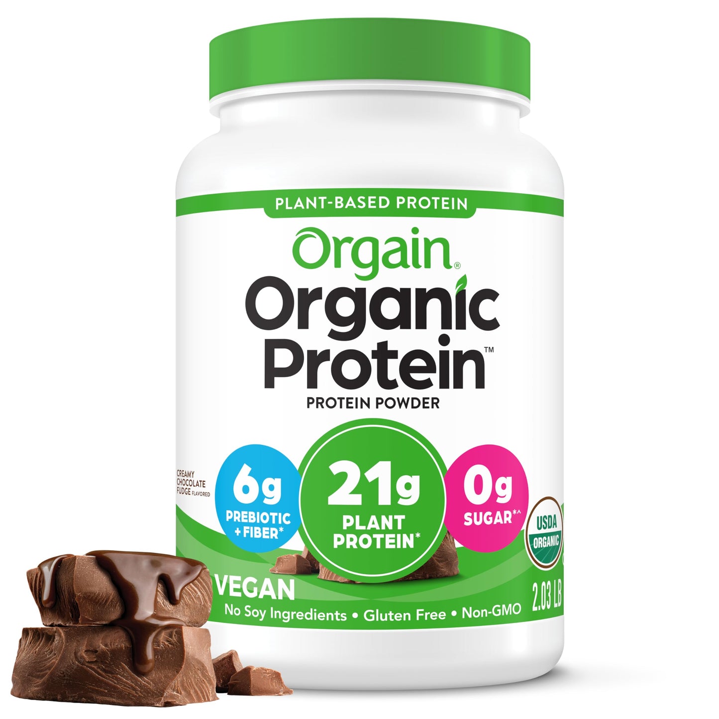 Orgain Organic Vegan Protein Powder, Creamy Chocolate Fudge - Supplement in Pakistan