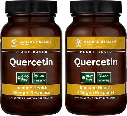 Global Healing Center Quercetin (2-Pack) 500mg Total, 250mg Each, Support Immune System Function & Body's Natural Response to Occasional Allergies - QuerceFIT Without Bromelain & Zinc - 60 Capsules in Pakistan