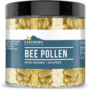 Earthborn Elements Bee Pollen 200 Capsules, Pure & Undiluted, No Additives in Pakistan