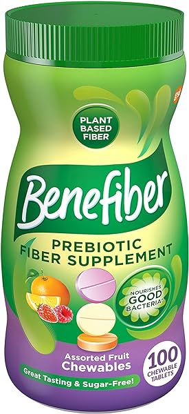 Benefiber Chewable Prebiotic Fiber Supplement Tablets for Digestive Health, Assorted Fruit Flavors - 100 Count in Pakistan