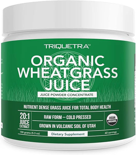 Organic Wheatgrass Juice Powder - Organic, Grown in Volcanic Soil of Utah - Raw BioActive Form, Cold-Pressed Then CO2 Dried | 20:1 Super Concentrate Juice Extract | Unflavored (5.3 oz – 50 Servings) in Pakistan