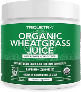 Organic Wheatgrass Juice Powder - Organic, Grown in Volcanic Soil of Utah - Raw BioActive Form, Cold-Pressed Then CO2 Dried | 20:1 Super Concentrate Juice Extract | Unflavored (5.3 oz – 50 Servings) in Pakistan