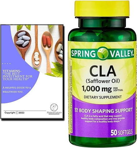 Spring Valley CLA Safflower Oil, 1,000mg, 50 Softgels with Vitamins- The Best Investment for Your Health Mark & Lola's Guide (2 Items) in Pakistan