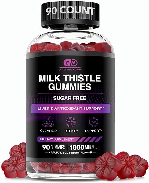 Milk Thistle Gummies - Sugar Free Milk Thistle 1000mg Extract, Liver Detox and Antioxidant Support (90ct) in Pakistan in Pakistan