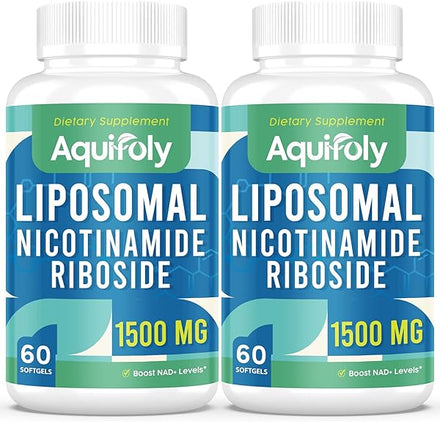 Aquifoly Liposomal Nicotinamide Riboside Supplement 2000 mg with TMG and Pterostilbene for Maximum Absorption, Superior to NAD, Boosting NAD+, Cellular Energy, and Age Defense, 120 Softgels in Pakistan