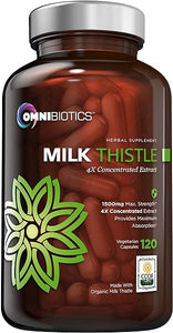 Organic Milk Thistle Capsules, 1500mg 4X Concentrated Extract with Silymarin is The Strongest Milk Thistle Supplement Available. Great for Liver Cleanse! 120 Vegetarian Capsules in Pakistan
