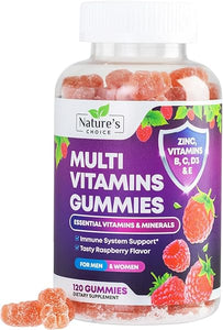 Multivitamin Gummies - Nature's Daily Gummy Multivitamins for Adults, Women & Men with Vitamins A, C, E, B6, B12, and Minerals - Natural Multi Vitamin Supplement, Non-GMO, Berry Flavor - 120 Gummies in Pakistan