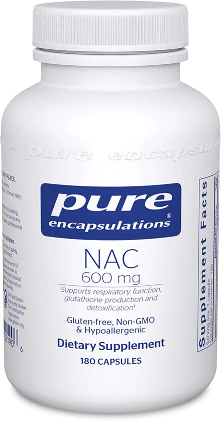 Pure Encapsulations NAC 600 mg | N-Acetyl Cysteine Amino Acid Supplement for Lung and Immune Support, Liver, and Antioxidants* | 90 Capsules