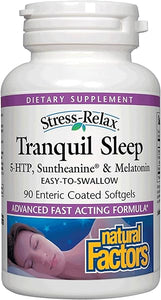 Stress-Relax Tranquil Sleep by Natural Factors, Sleep Aid with Suntheanine L-Theanine, 5-HTP, Melatonin, 90 Softgels in Pakistan