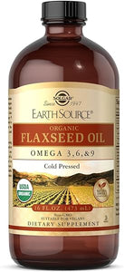 Solgar Earth Source Organic Flaxseed Oil - 16 fl oz - Cold Pressed - Omega 3, 6 & 9 - USDA Organic, Non-GMO, Gluten Free - About 31 Servings in Pakistan