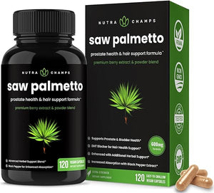 Saw Palmetto Supplement for Prostate Health [Extra Strength] 600mg Complex with Extract, Berry Powder & Herbs - Supports Healthy Urination Frequency, DHT Blocker & Hair Loss Prevention - 120 Capsules in Pakistan